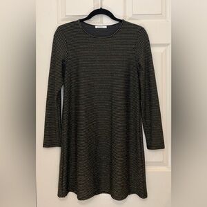 Antistar Striped Black and Gold Long Sleeve Dress. Made in Canada 🇨🇦 NWOT